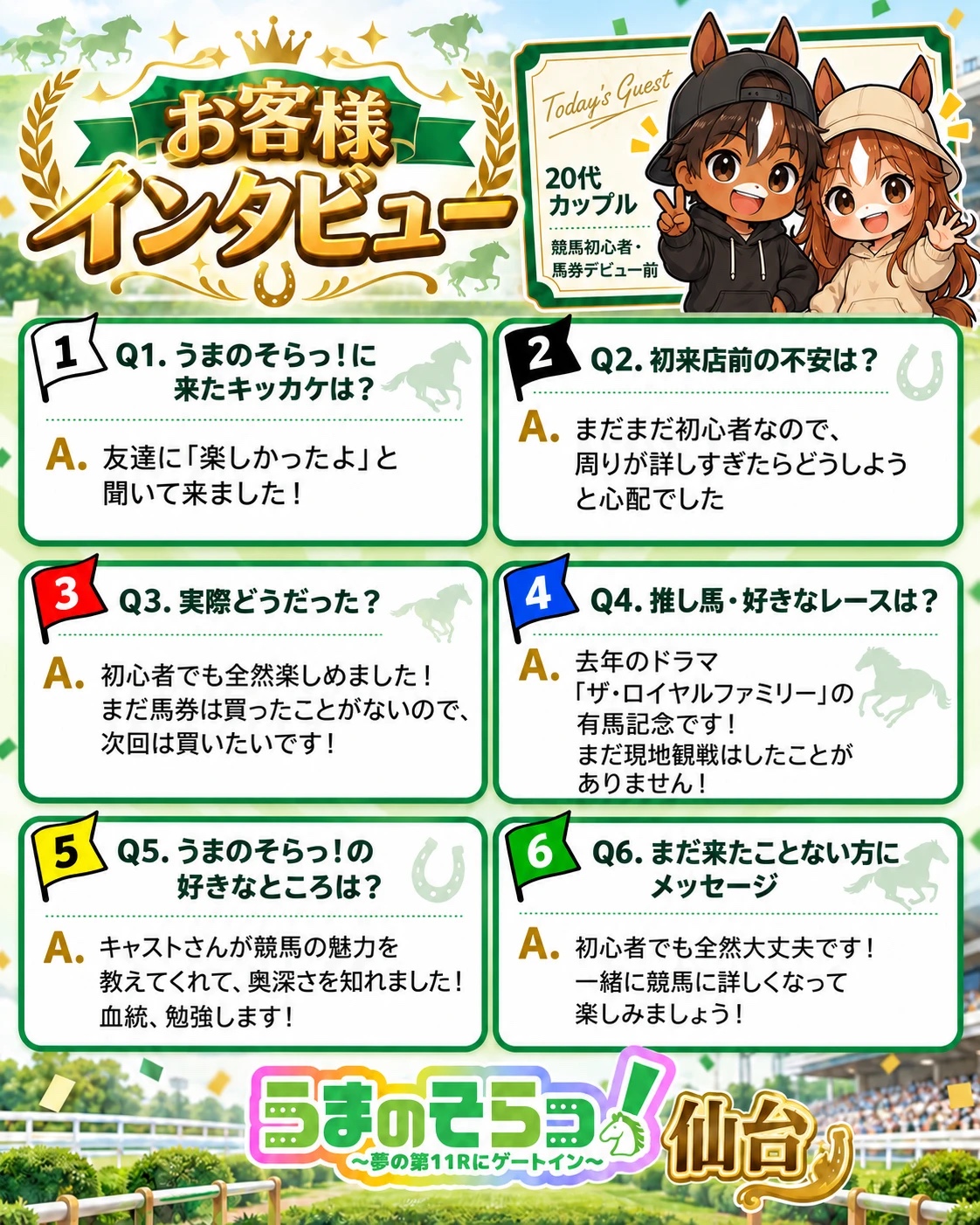 お客様インタビュー 20代カップル(競馬初心者・馬券デビュー前)